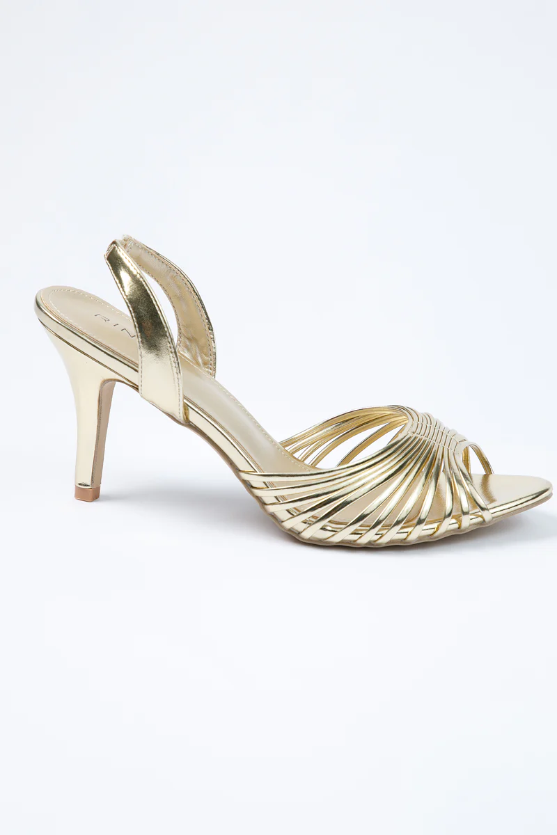 Heeled sandals with thin straps